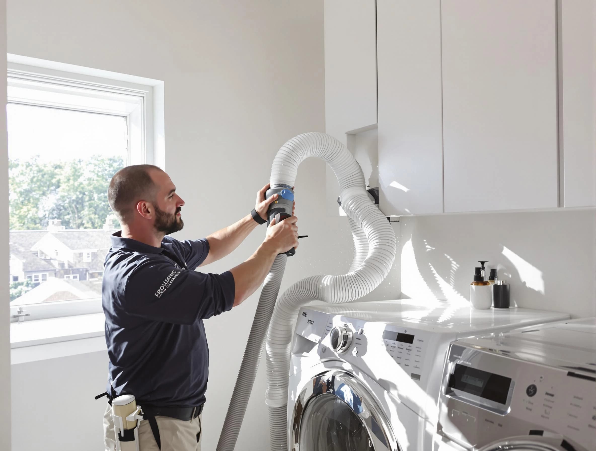 Certified Jeannette Dryer Vent Cleaning technician performing dryer vent cleaning in Jeannette