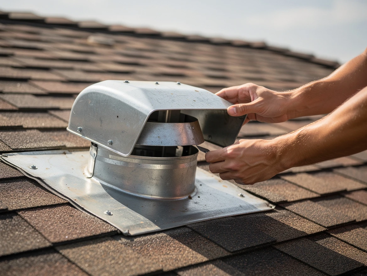 Jeannette Dryer Vent Cleaning certified technician safely cleaning a roof-mounted dryer vent in Jeannette