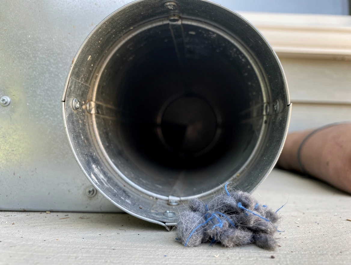 Jeannette Dryer Vent Cleaning technician using specialized equipment to clear severe dryer vent blockage in Jeannette