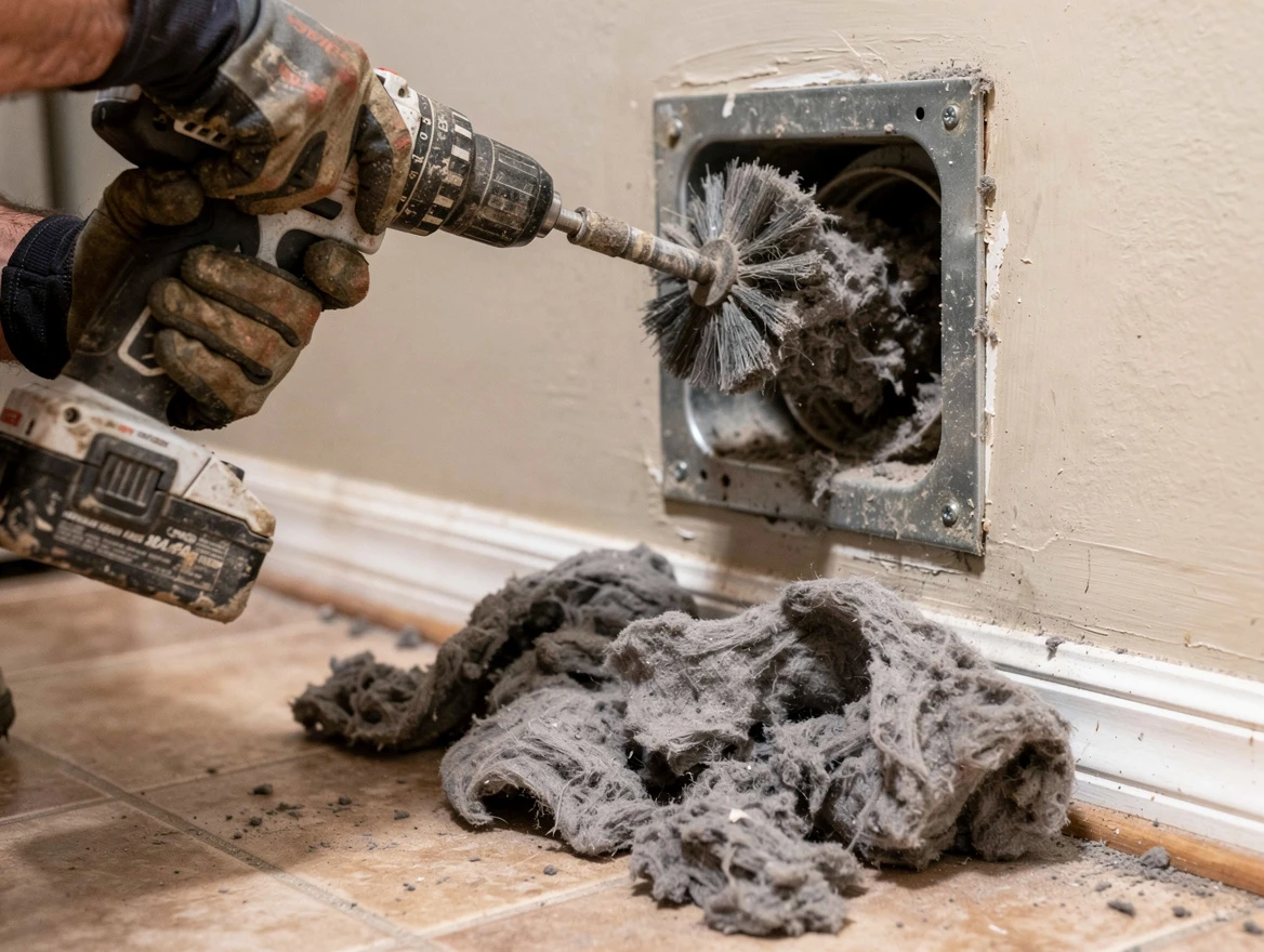 Certified Jeannette Dryer Vent Cleaning technician performing dryer vent cleaning in Jeannette